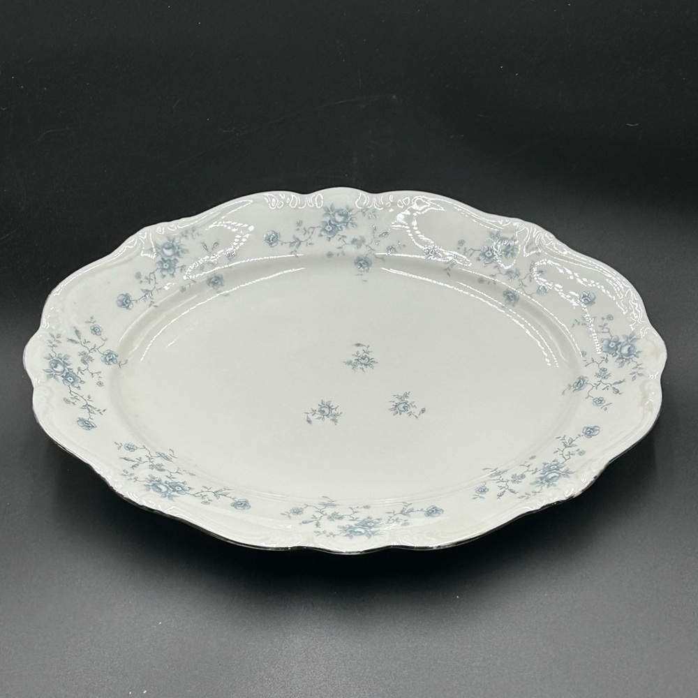 Haviland White Platter with Light Blue Floral Pattern